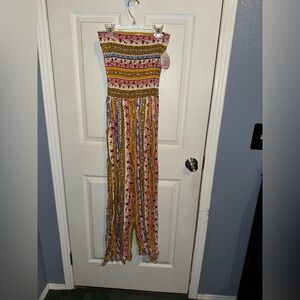 Full Circle Trends Yellow Patterned Skirt